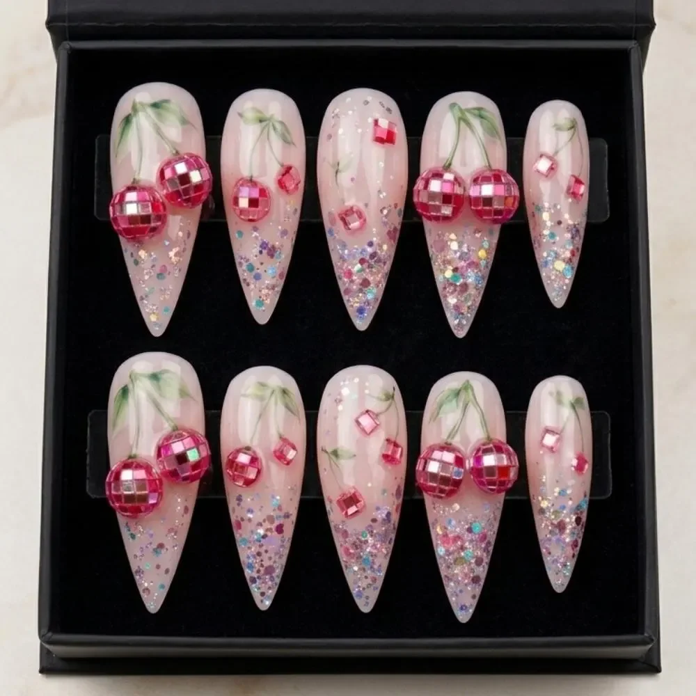 Y2K Glitter Nails, Ombre Stiletto, press on nails, custom press on nails, fake nails, Nails Art, stained glass nails, gold press on nails, 3d press on nails, luxury press on nails, handmade press on nails