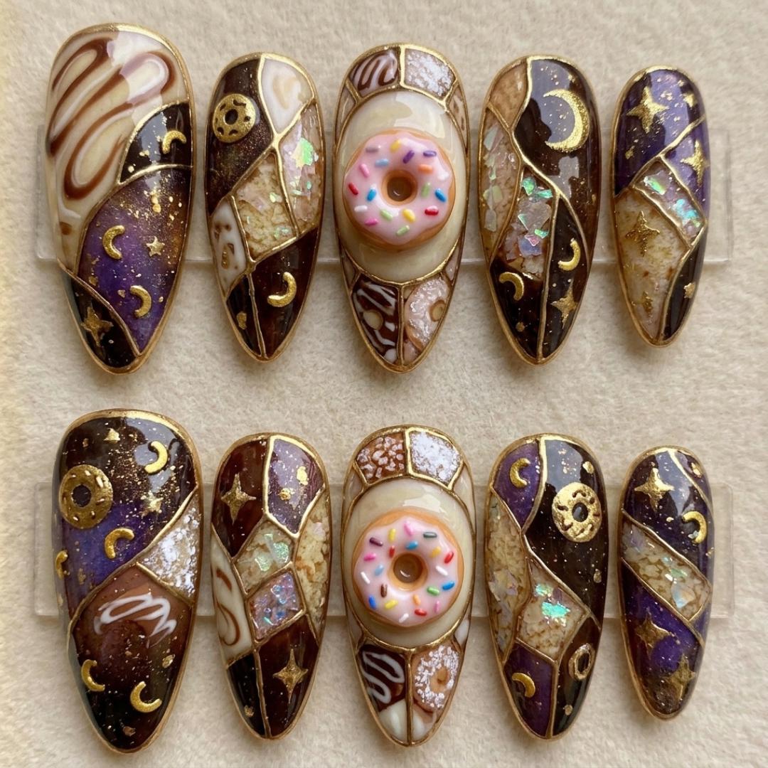 press on nails, custom press on nails, fake nails, Nails Art, stained glass nails, gold press on nails, 3d press on nails, luxury press on nails, handmade press on nails
