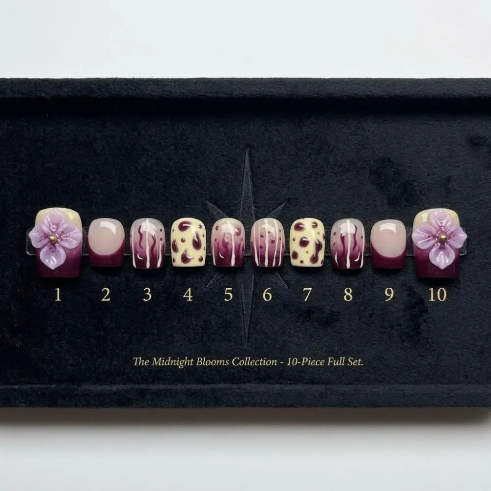 floral toe nails, french tip toes, press on nails, custom press on nails, fake nails, Nails Art, stained glass nails, gold press on nails, 3d press on nails, luxury press on nails, handmade press on nails