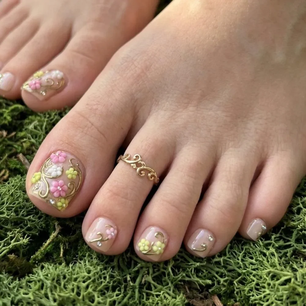 3D floral press, gold vine, press on nails, custom press on nails, fake nails, Nails Art, stained glass nails, gold press on nails, 3d press on nails, luxury press on nails, handmade press on nails