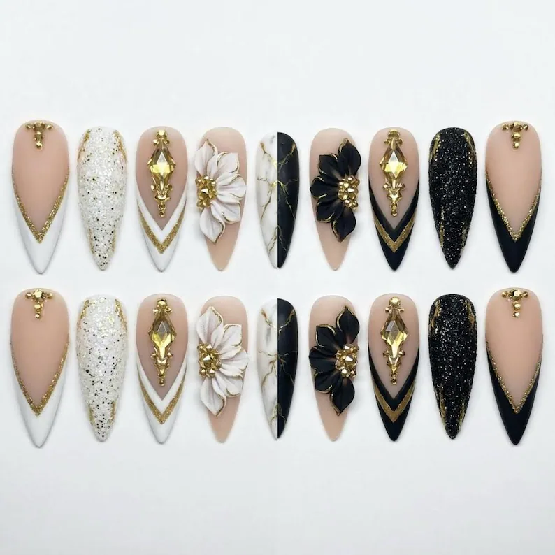 marble press on nails, sugar glitter nails, press on nails, custom press on nails, fake nails, Nails Art, stained glass nails, gold press on nails, 3d press on nails, luxury press on nails, handmade press on nails