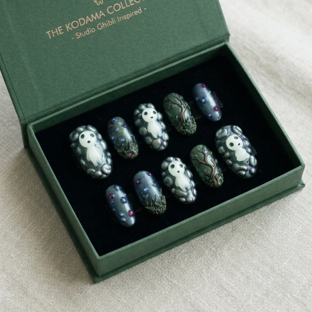 Mythical Art Nails, Iridescent Teal Nails, press on nails, custom press on nails, fake nails, Nails Art, stained glass nails, gold press on nails, 3d press on nails, luxury press on nails, handmade press on nails