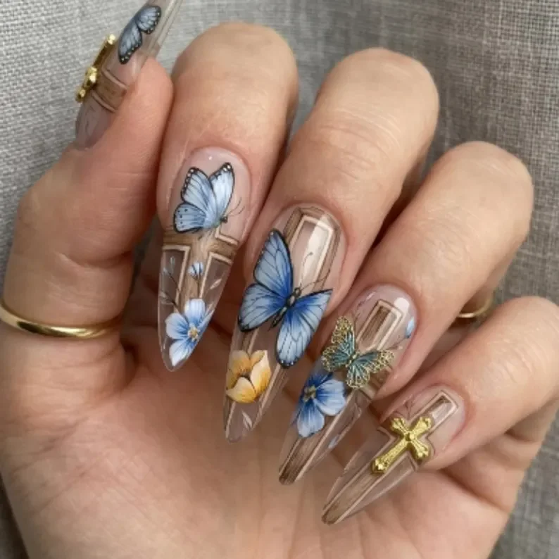 press on nails, religious faith nails, custom press on nails, fake nails, Nails Art, stained glass nails, gold press on nails, 3d press on nails, luxury press on nails, handmade press on nails