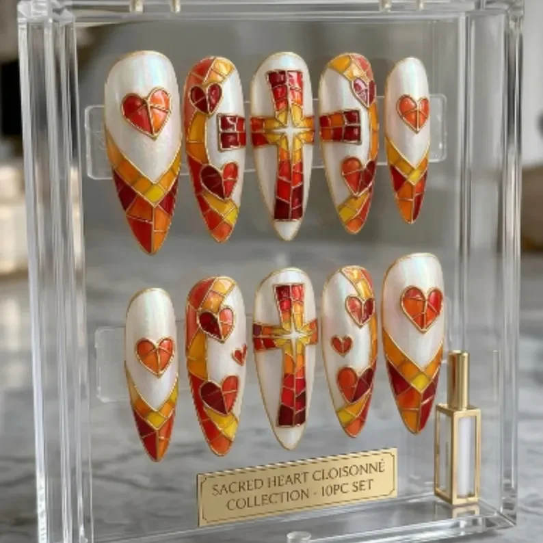press on nails, custom press on nails, fake nails, Nails Art, stained glass nails, gold press on nails, 3d press on nails, luxury press on nails, handmade press on nails