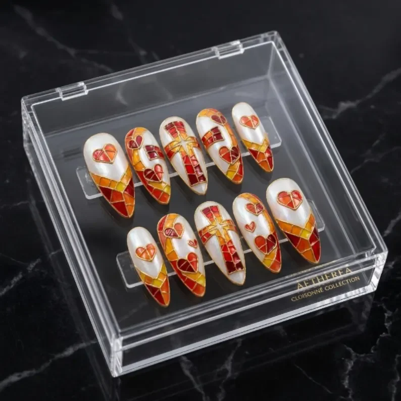 press on nails, custom press on nails, fake nails, Nails Art, stained glass nails, gold press on nails, 3d press on nails, luxury press on nails, handmade press on nails