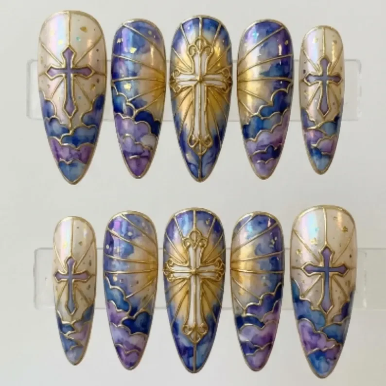 press on nails, custom press on nails, fake nails, Nails Art, stained glass nails, gold press on nails, 3d press on nails, luxury press on nails, handmade press on nails