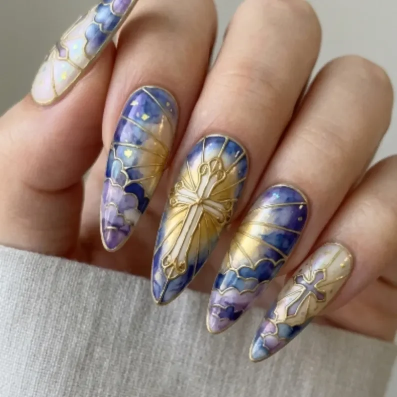 press on nails, custom press on nails, fake nails, Nails Art, stained glass nails, gold press on nails, 3d press on nails, luxury press on nails, handmade press on nails