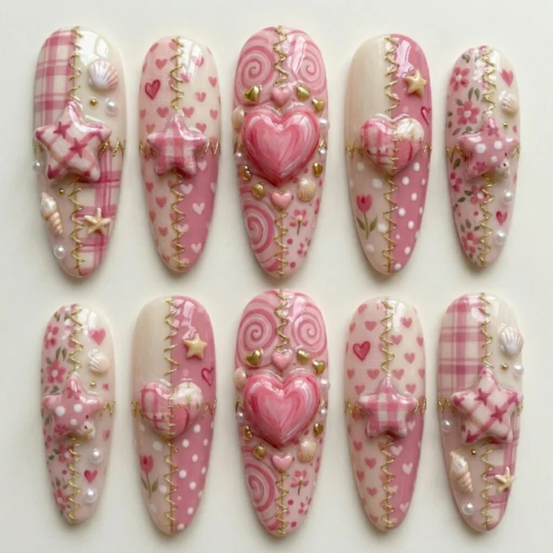 press on nails, custom press on nails, fake nails, Nails Art, stained glass nails, gold press on nails, 3d press on nails, luxury press on nails, handmade press on nails