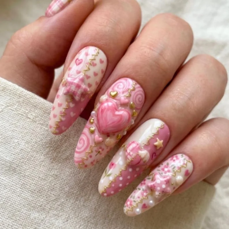 press on nails, custom press on nails, fake nails, Nails Art, stained glass nails, gold press on nails, 3d press on nails, luxury press on nails, handmade press on nails