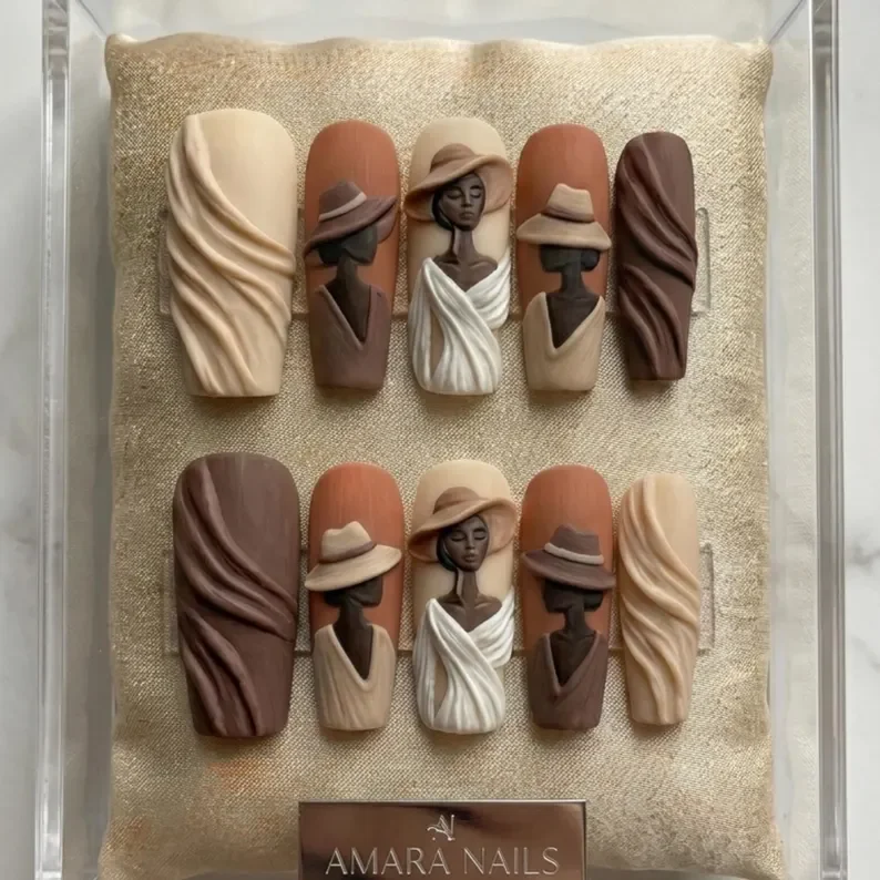 3D press on nails, haute couture nails, press on nails, custom press on nails, fake nails, Nails Art, stained glass nails, gold press on nails, 3d press on nails, luxury press on nails, handmade press on nails