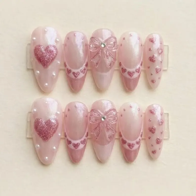 valentines nail art, press on nails, custom press on nails, fake nails, Nails Art, stained glass nails, gold press on nails, 3d press on nails, luxury press on nails, handmade press on nails