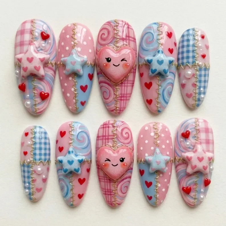 press on nails, custom press on nails, fake nails, Nails Art, stained glass nails, gold press on nails, 3d press on nails, luxury press on nails, handmade press on nails