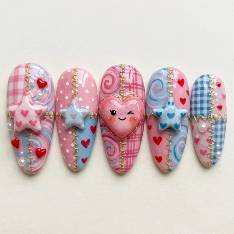press on nails, custom press on nails, fake nails, Nails Art, stained glass nails, gold press on nails, 3d press on nails, luxury press on nails, handmade press on nails