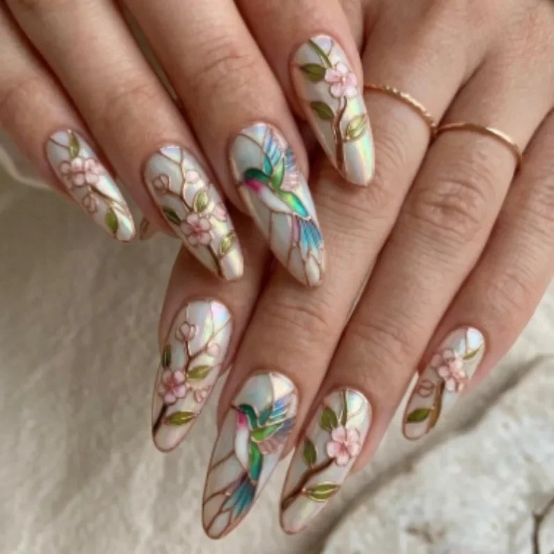 press on nails, custom press on nails, fake nails, Nails Art, stained glass nails, gold press on nails, 3d press on nails, luxury press on nails, handmade press on nails