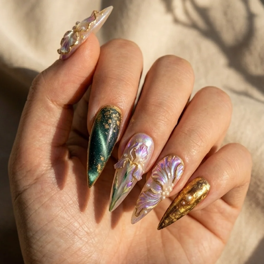 press on nails, custom press on nails, fake nails, Nails Art, stained glass nails, gold press on nails, 3d press on nails, luxury press on nails, handmade press on nails
