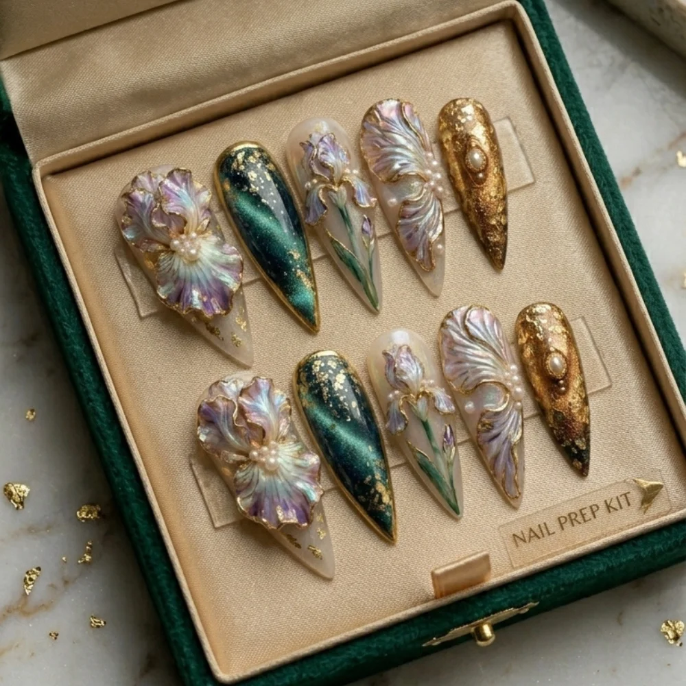 press on nails, custom press on nails, fake nails, Nails Art, stained glass nails, gold press on nails, 3d press on nails, luxury press on nails, handmade press on nails