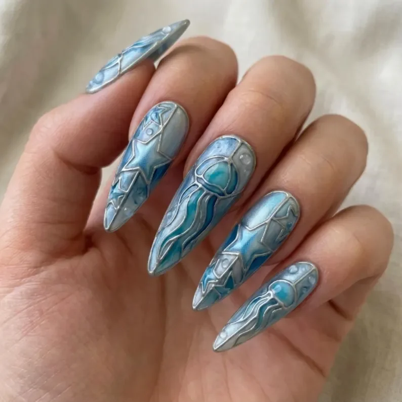 press on nails, custom press on nails, fake nails, Nails Art, stained glass nails, gold press on nails, 3d press on nails, luxury press on nails, handmade press on nails