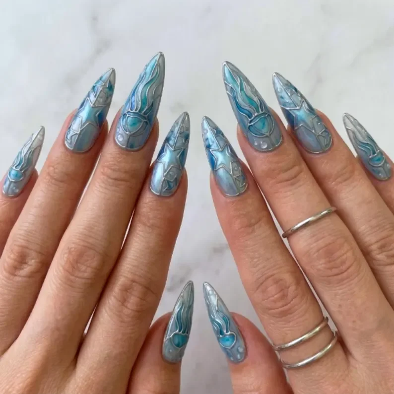 press on nails, custom press on nails, fake nails, Nails Art, stained glass nails, gold press on nails, 3d press on nails, luxury press on nails, handmade press on nails