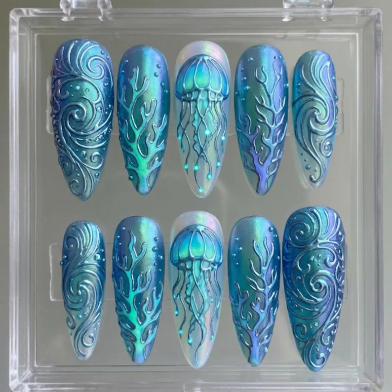 press on nails, custom press on nails, fake nails, Nails Art, stained glass nails, gold press on nails, 3d press on nails, luxury press on nails, handmade press on nails