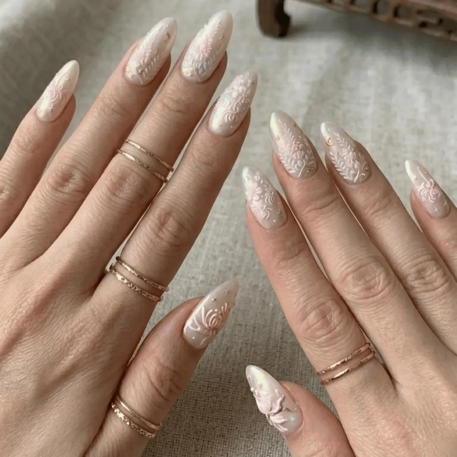Nine-Tailed Fox, Press On Nails, press on nails, custom press on nails, fake nails, Nails Art, stained glass nails, gold press on nails, 3d press on nails, luxury press on nails, handmade press on nails