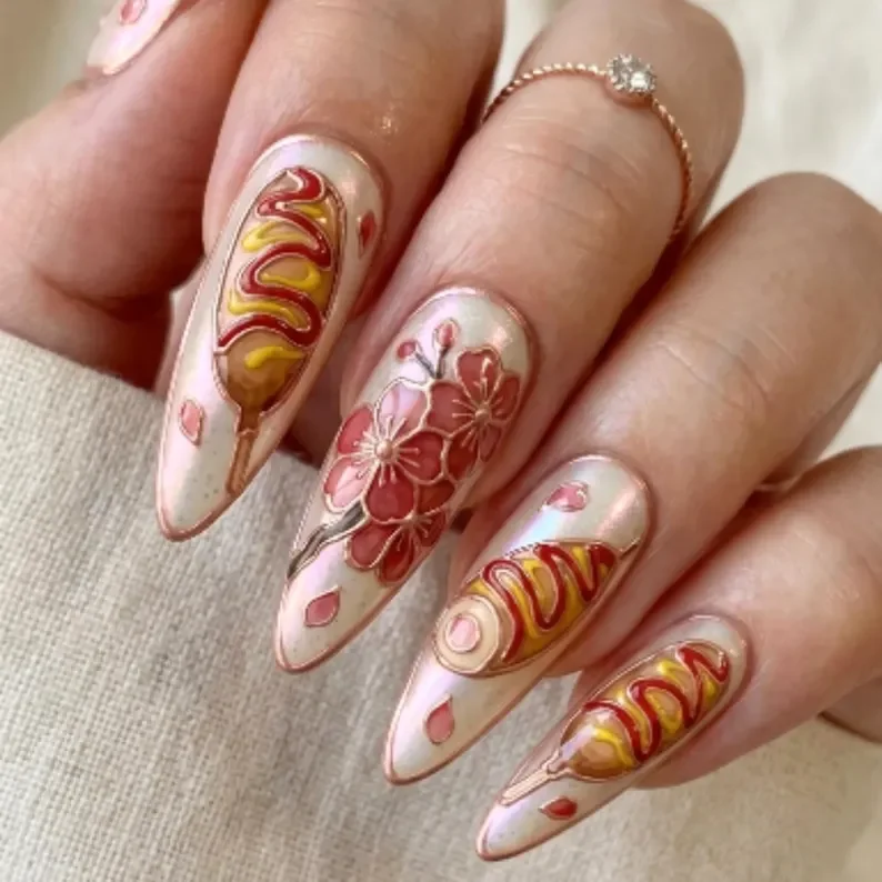 press on nails, custom press on nails, fake nails, Nails Art, stained glass nails, gold press on nails, 3d press on nails, luxury press on nails, handmade press on nails