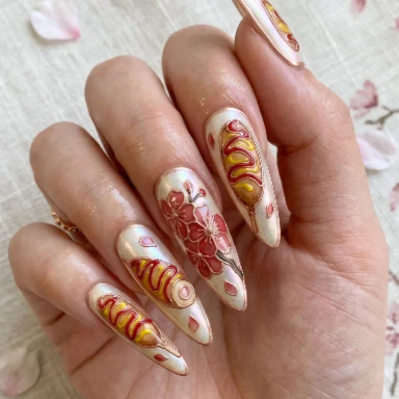 press on nails, custom press on nails, fake nails, Nails Art, stained glass nails, gold press on nails, 3d press on nails, luxury press on nails, handmade press on nails
