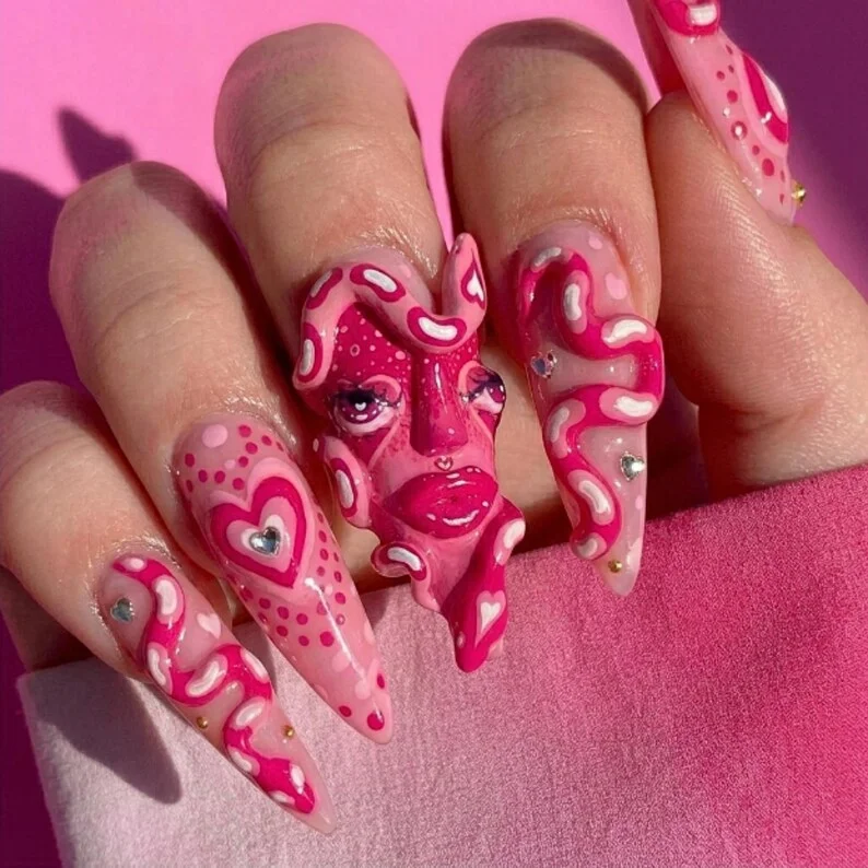 press on nails, custom press on nails, fake nails, Nails Art, stained glass nails, gold press on nails, 3d press on nails, luxury press on nails, handmade press on nails