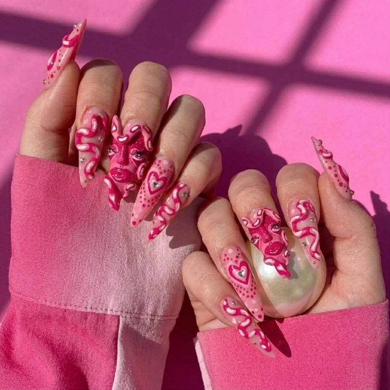 press on nails, custom press on nails, fake nails, Nails Art, stained glass nails, gold press on nails, 3d press on nails, luxury press on nails, handmade press on nails