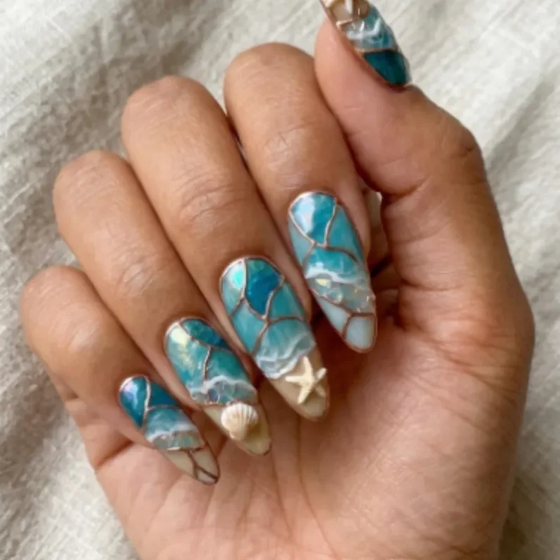 press on nails, custom press on nails, fake nails, Nails Art, stained glass nails, gold press on nails, 3d press on nails, luxury press on nails, handmade press on nails