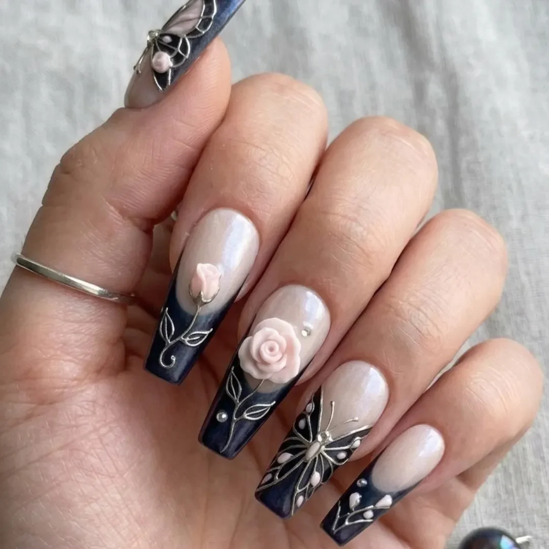press on nails, custom press on nails, fake nails, Nails Art, stained glass nails, gold press on nails, 3d press on nails, luxury press on nails, handmade press on nails
