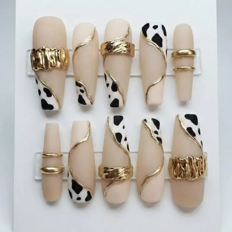 press on nails, western chic, custom press on nails, fake nails, Nails Art, stained glass nails, gold press on nails, 3d press on nails, luxury press on nails, handmade press on nails