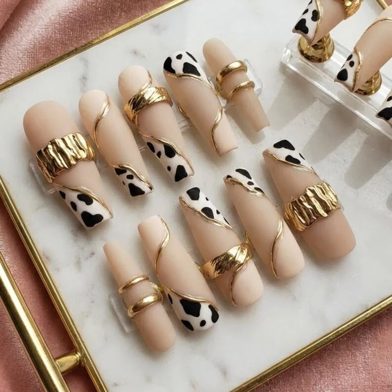 press on nails, western chic, custom press on nails, fake nails, Nails Art, stained glass nails, gold press on nails, 3d press on nails, luxury press on nails, handmade press on nails