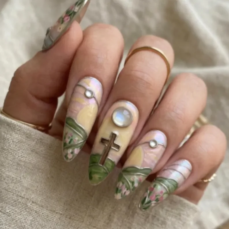 press on nails, custom press on nails, fake nails, Nails Art, stained glass nails, gold press on nails, 3d press on nails, luxury press on nails, handmade press on nails