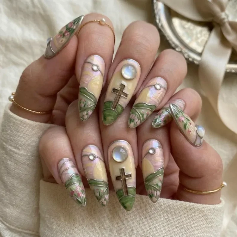 press on nails, custom press on nails, fake nails, Nails Art, stained glass nails, gold press on nails, 3d press on nails, luxury press on nails, handmade press on nails