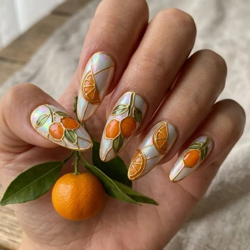 press on nails, Mediterranean summer, custom press on nails, fake nails, Nails Art, stained glass nails, gold press on nails, 3d press on nails, luxury press on nails, handmade press on nails