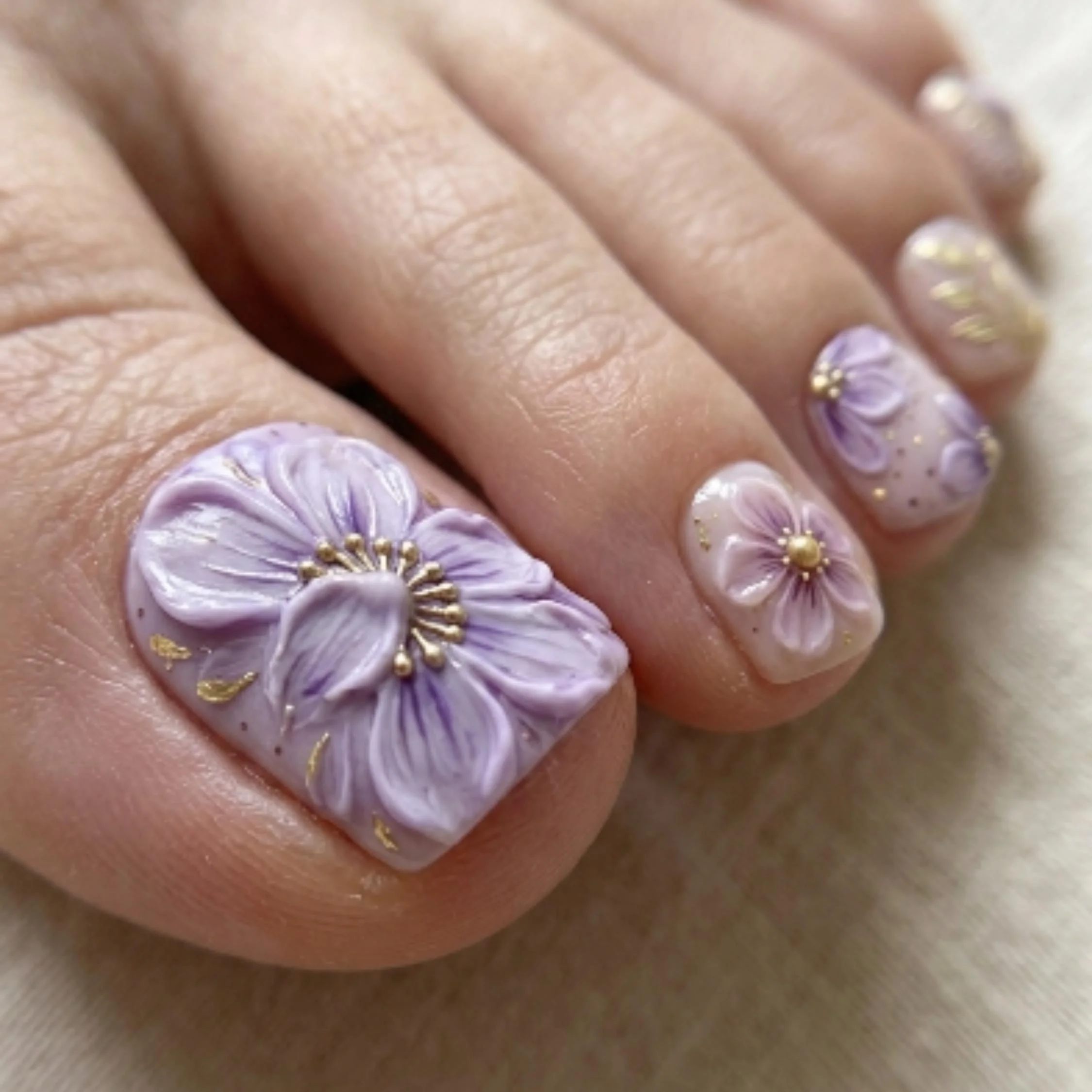 Hand Sculpted, Lavender Gold Leaf, press on nails, custom press on nails, fake nails, Nails Art, stained glass nails, gold press on nails, 3d press on nails, luxury press on nails, handmade press on nails