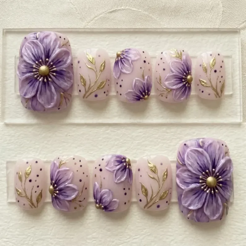 press on nails, custom press on nails, fake nails, Nails Art, stained glass nails, gold press on nails, 3d press on nails, luxury press on nails, handmade press on nails