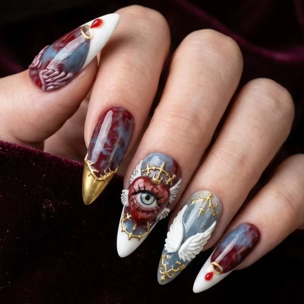 press on nails, custom press on nails, fake nails, Nails Art, stained glass nails, gold press on nails, 3d press on nails, luxury press on nails, handmade press on nails