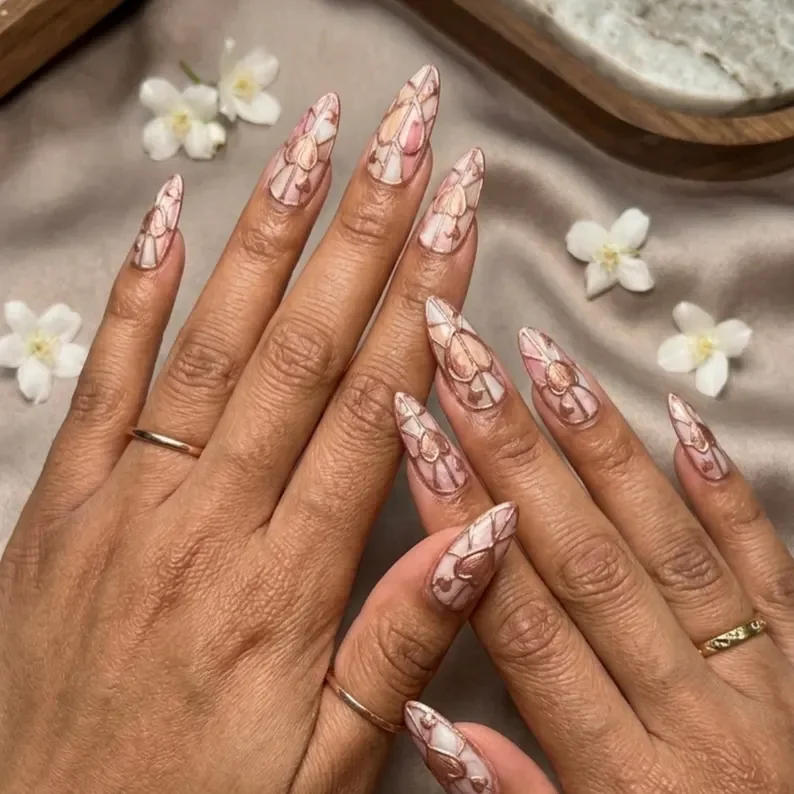 press on nails, custom press on nails, fake nails, Nails Art, stained glass nails, gold press on nails, 3d press on nails, luxury press on nails, handmade press on nails