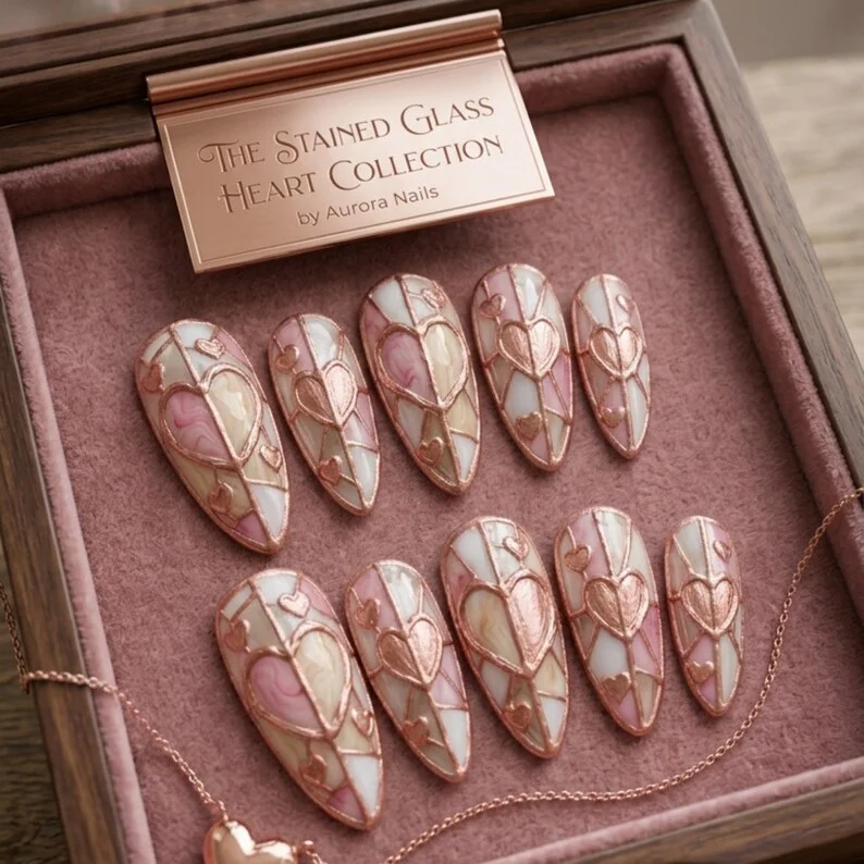 press on nails, custom press on nails, fake nails, Nails Art, stained glass nails, gold press on nails, 3d press on nails, luxury press on nails, handmade press on nails