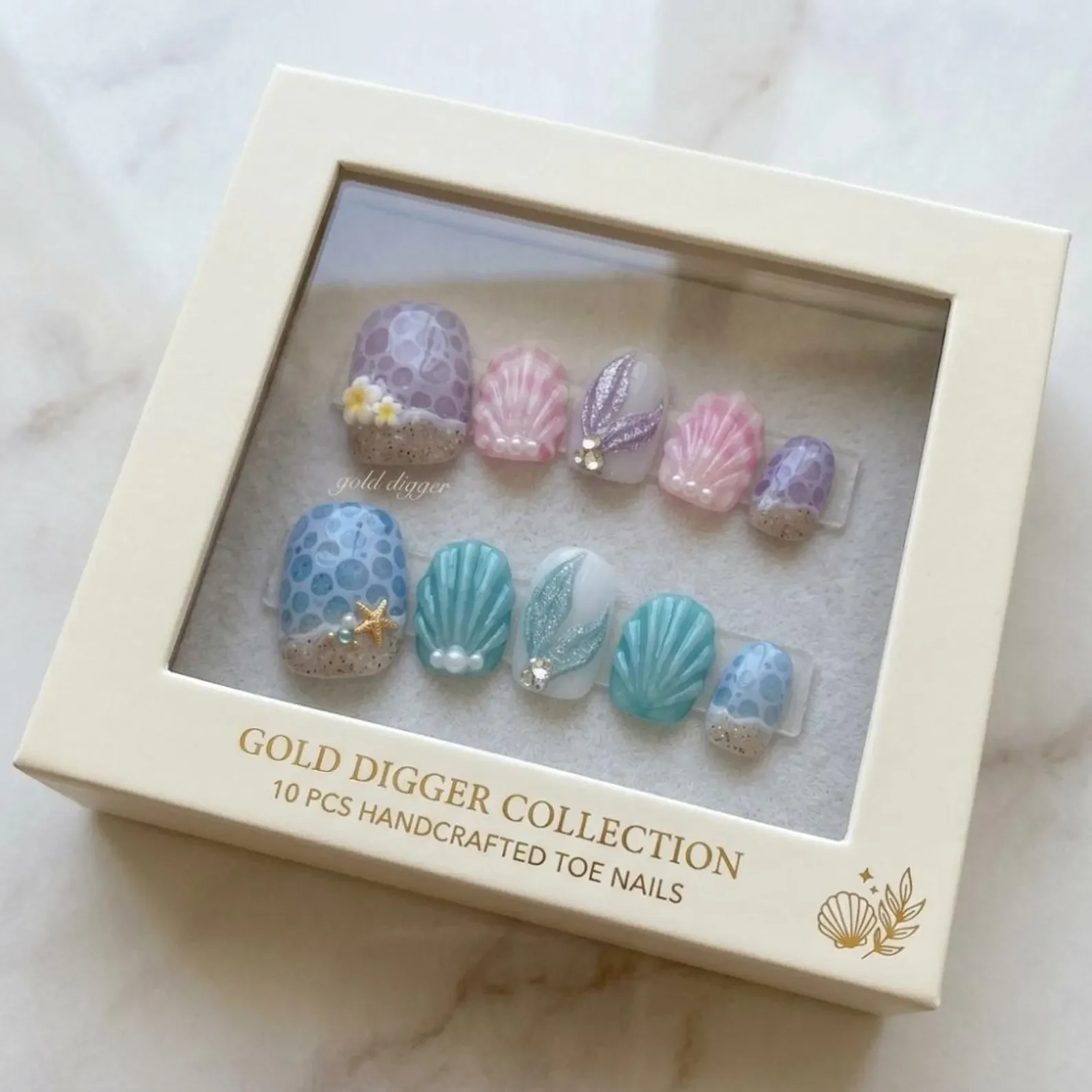 Beach Vacation, Teal Pink Nails, press on nails, custom press on nails, fake nails, Nails Art, stained glass nails, gold press on nails, 3d press on nails, luxury press on nails, handmade press on nails