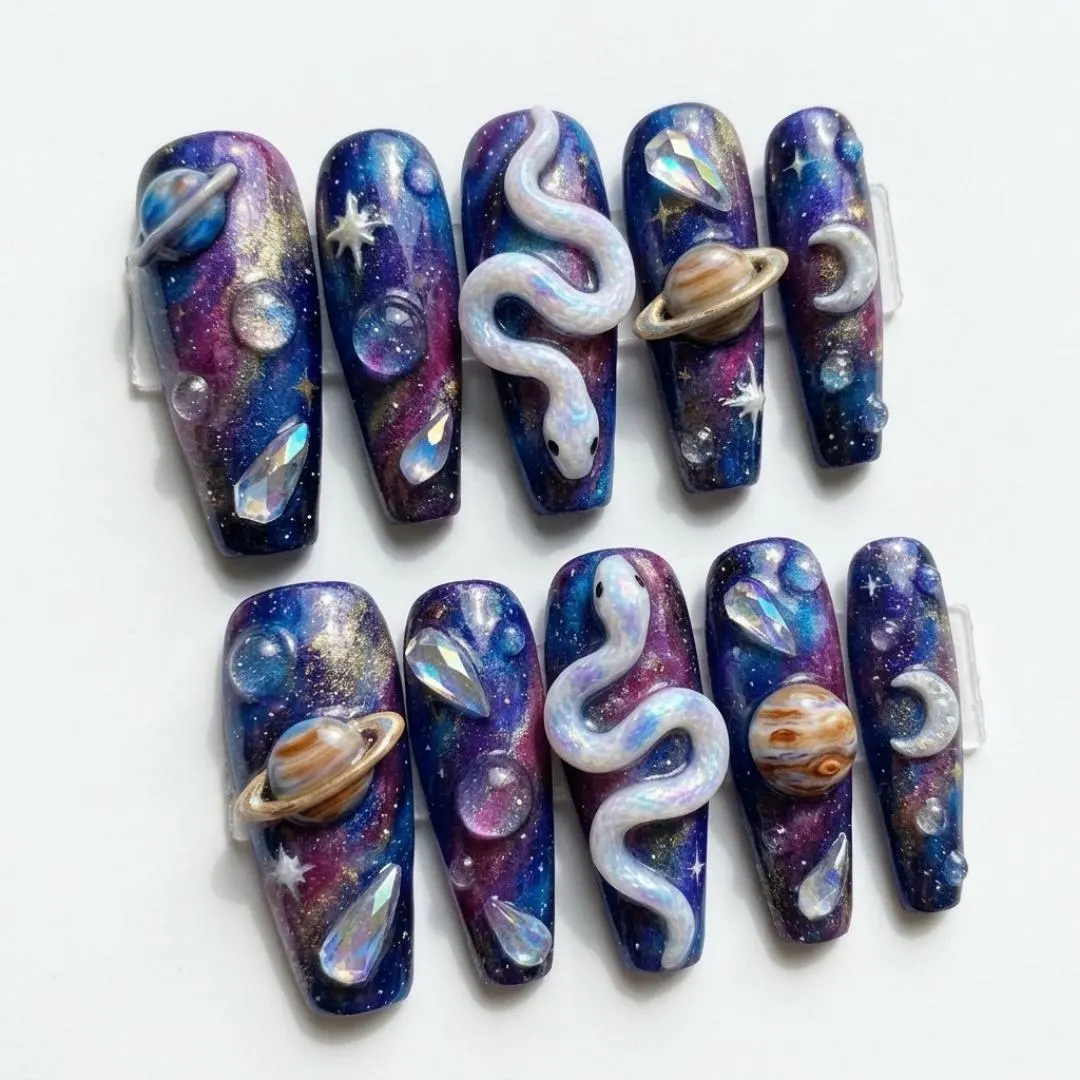 press on nails, custom press on nails, fake nails, Nails Art, stained glass nails, gold press on nails, 3d press on nails, luxury press on nails, handmade press on nails