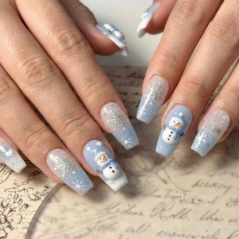 press on nail set, 3D winter nails, press on nails, custom press on nails, fake nails, Nails Art, stained glass nails, gold press on nails, 3d press on nails, luxury press on nails, handmade press on nails