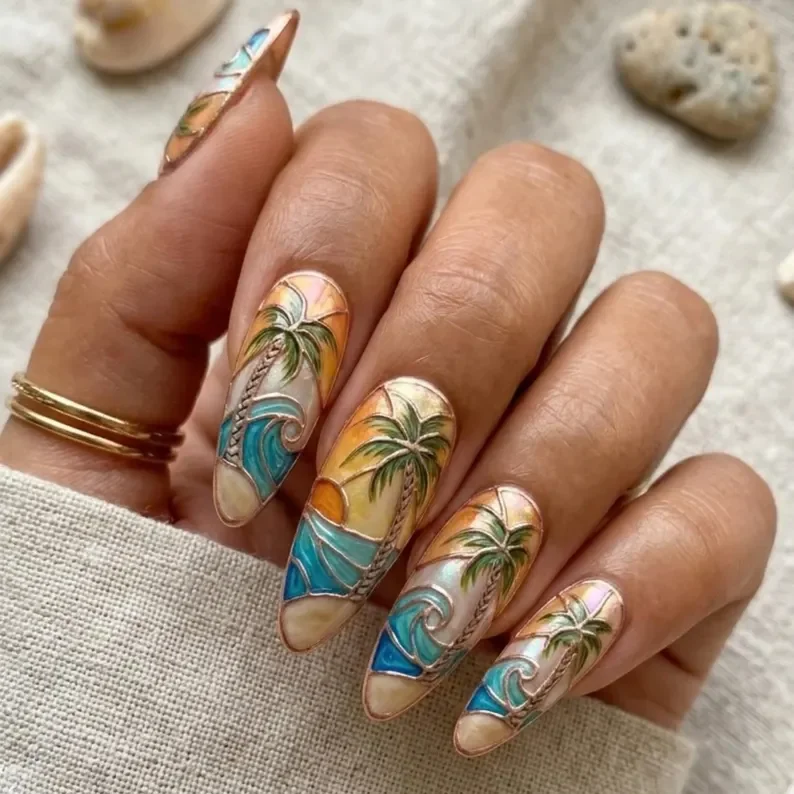 press on nails, rose gold, custom press on nails, fake nails, Nails Art, stained glass nails, gold press on nails, 3d press on nails, luxury press on nails, handmade press on nails