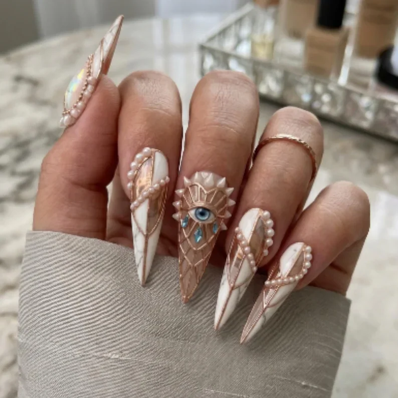 press on nails, custom press on nails, fake nails, Nails Art, stained glass nails, gold press on nails, 3d press on nails, luxury press on nails, handmade press on nails