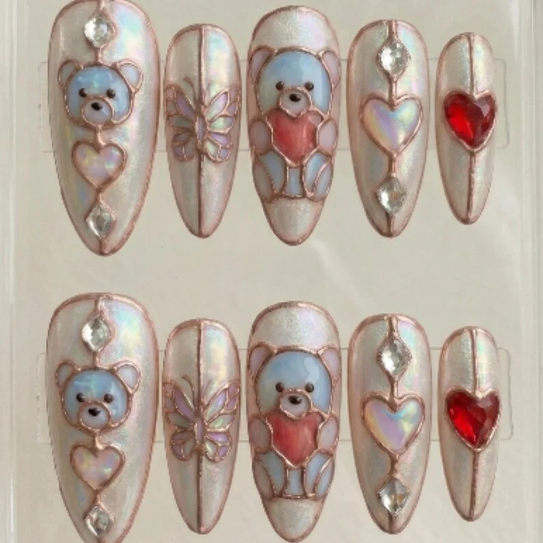 press on nails, custom press on nails, fake nails, Nails Art, stained glass nails, gold press on nails, 3d press on nails, luxury press on nails, handmade press on nails