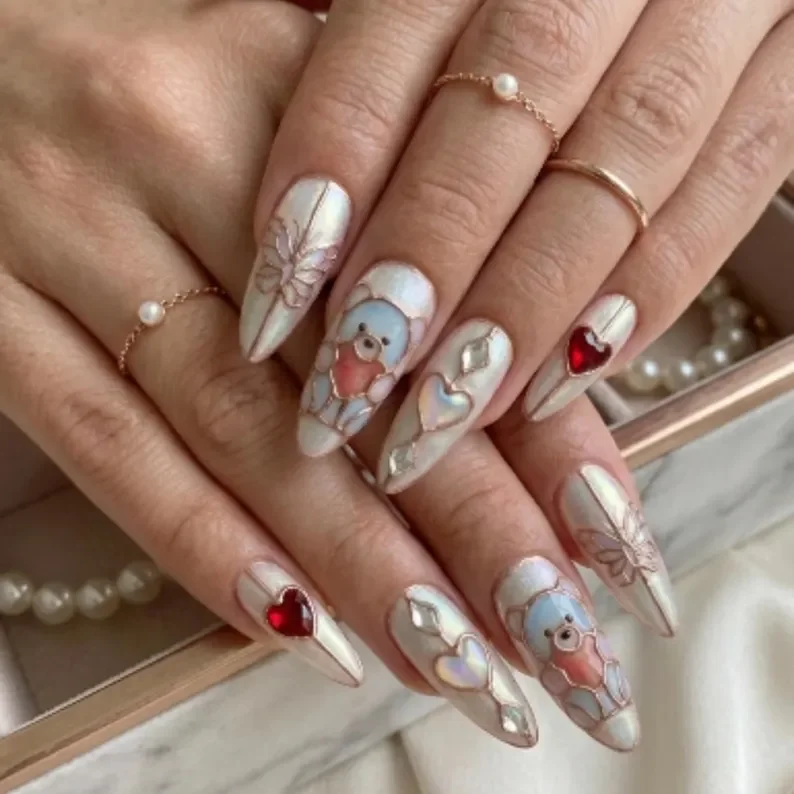 press on nails, custom press on nails, fake nails, Nails Art, stained glass nails, gold press on nails, 3d press on nails, luxury press on nails, handmade press on nails