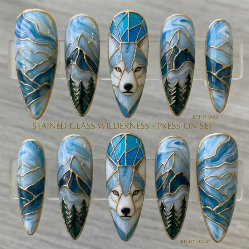 press on nails, custom press on nails, fake nails, Nails Art, stained glass nails, gold press on nails, 3d press on nails, luxury press on nails, handmade press on nails