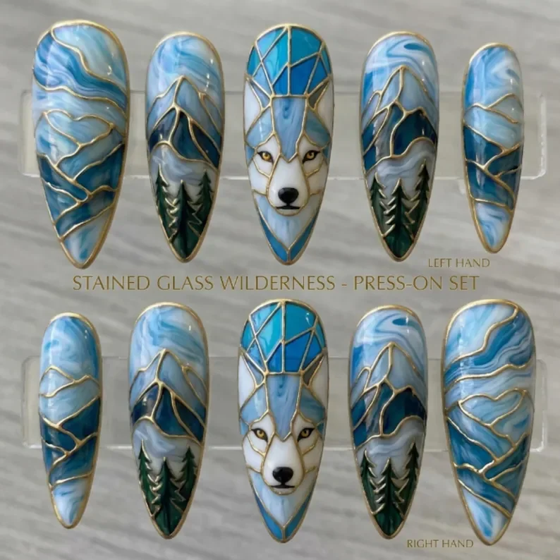 press on nails, custom press on nails, fake nails, Nails Art, stained glass nails, gold press on nails, 3d press on nails, luxury press on nails, handmade press on nails