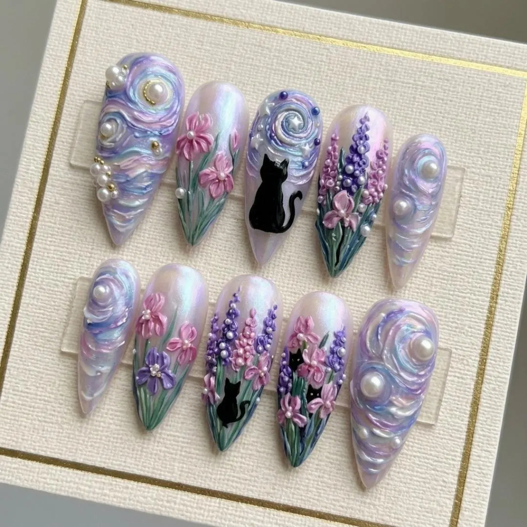 press on nails, custom press on nails, fake nails, Nails Art, stained glass nails, gold press on nails, 3d press on nails, luxury press on nails, handmade press on nails